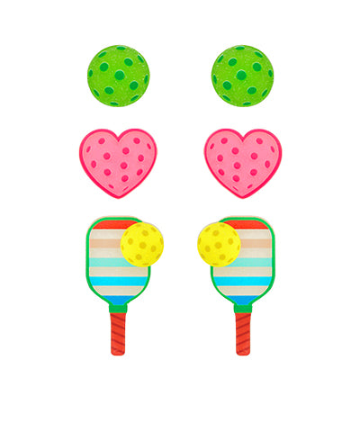 Pickleball Stud Earring Set