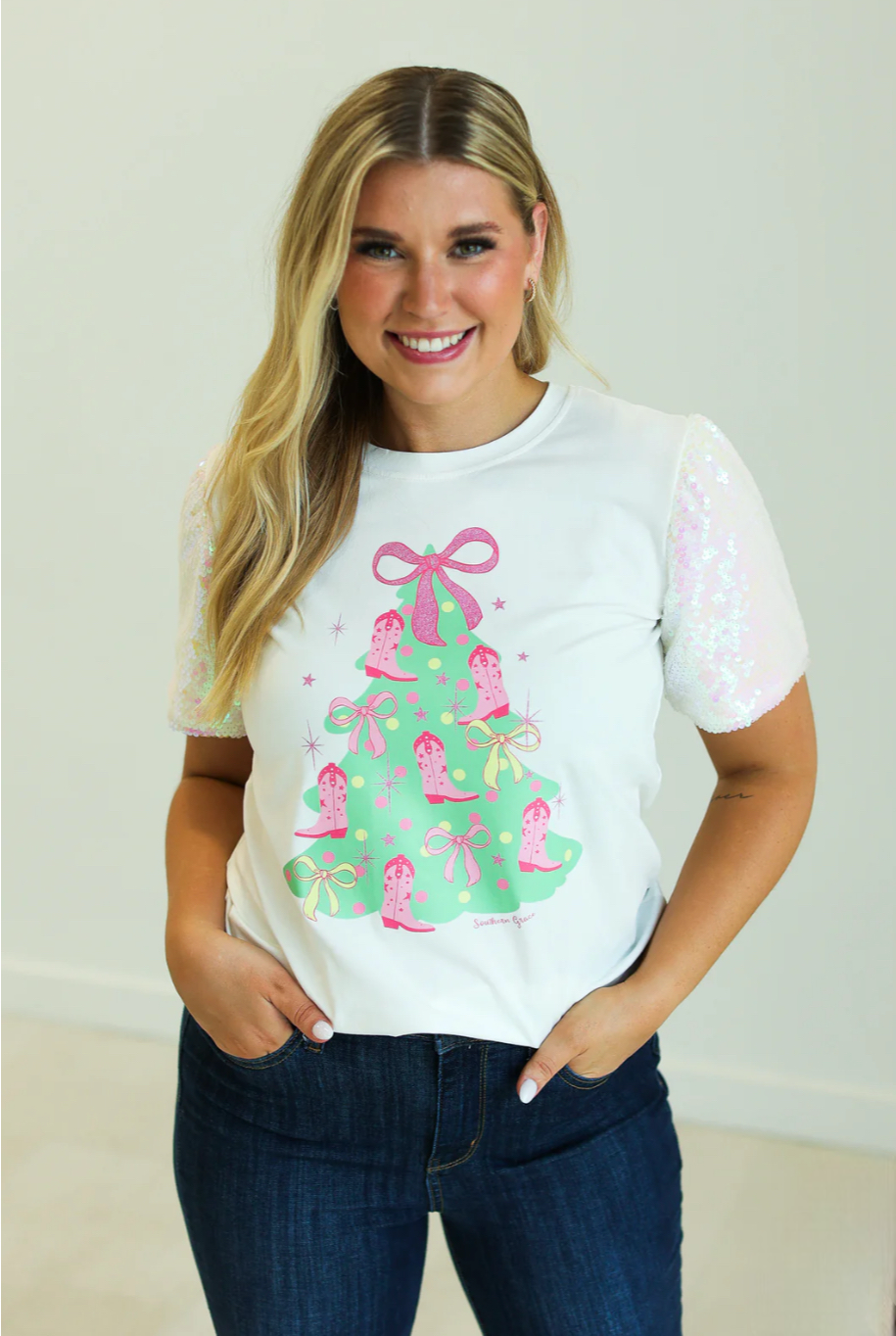 Cowboy boot sequin shirt