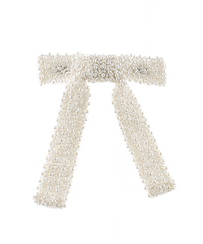 Pearl Bow Barrette Hair Clip