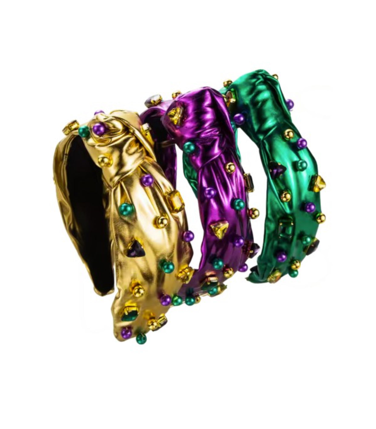 Metallic Jeweled Mardi Gras Headband