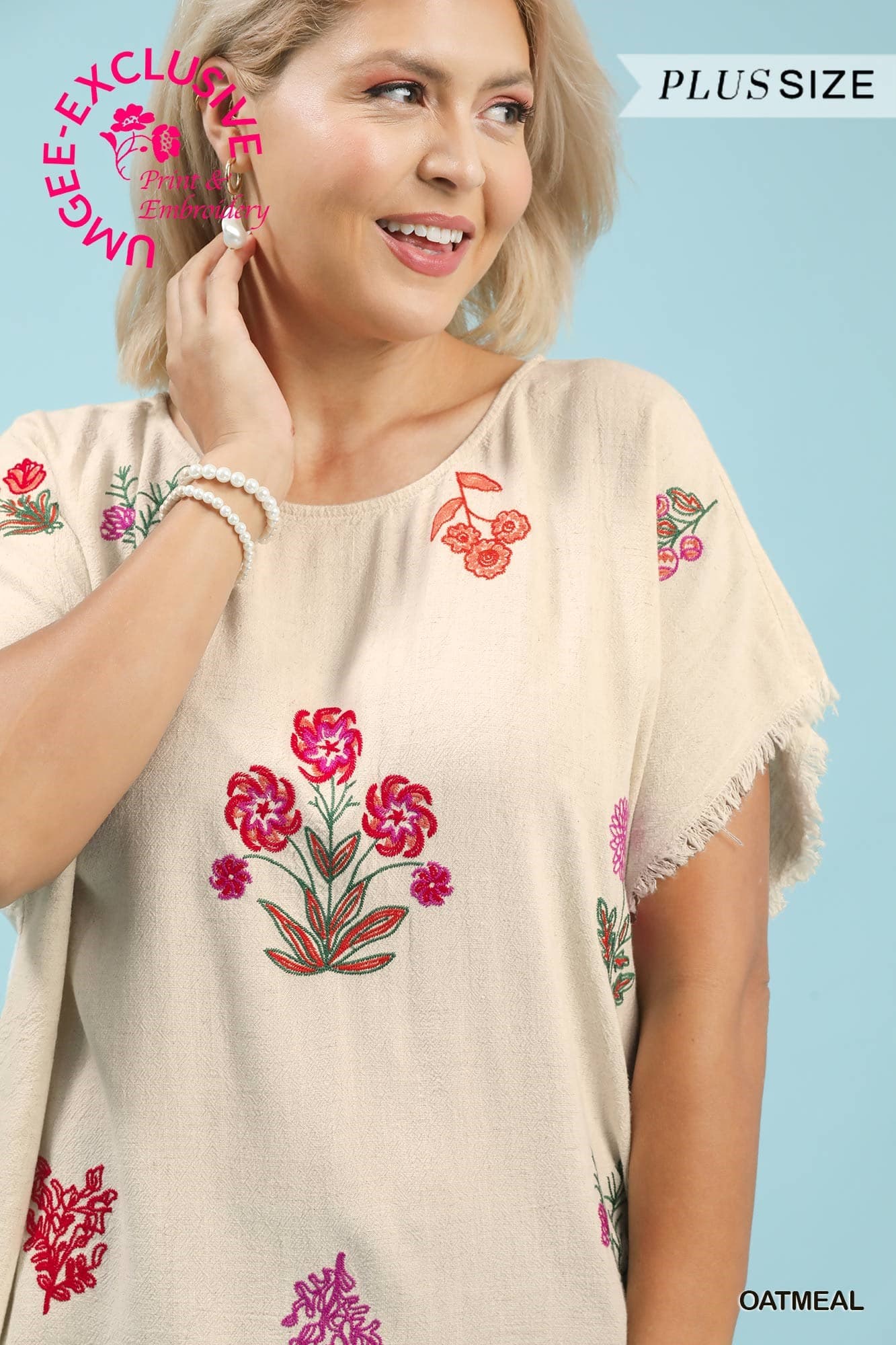 Embroidered Oatmeal Tunic