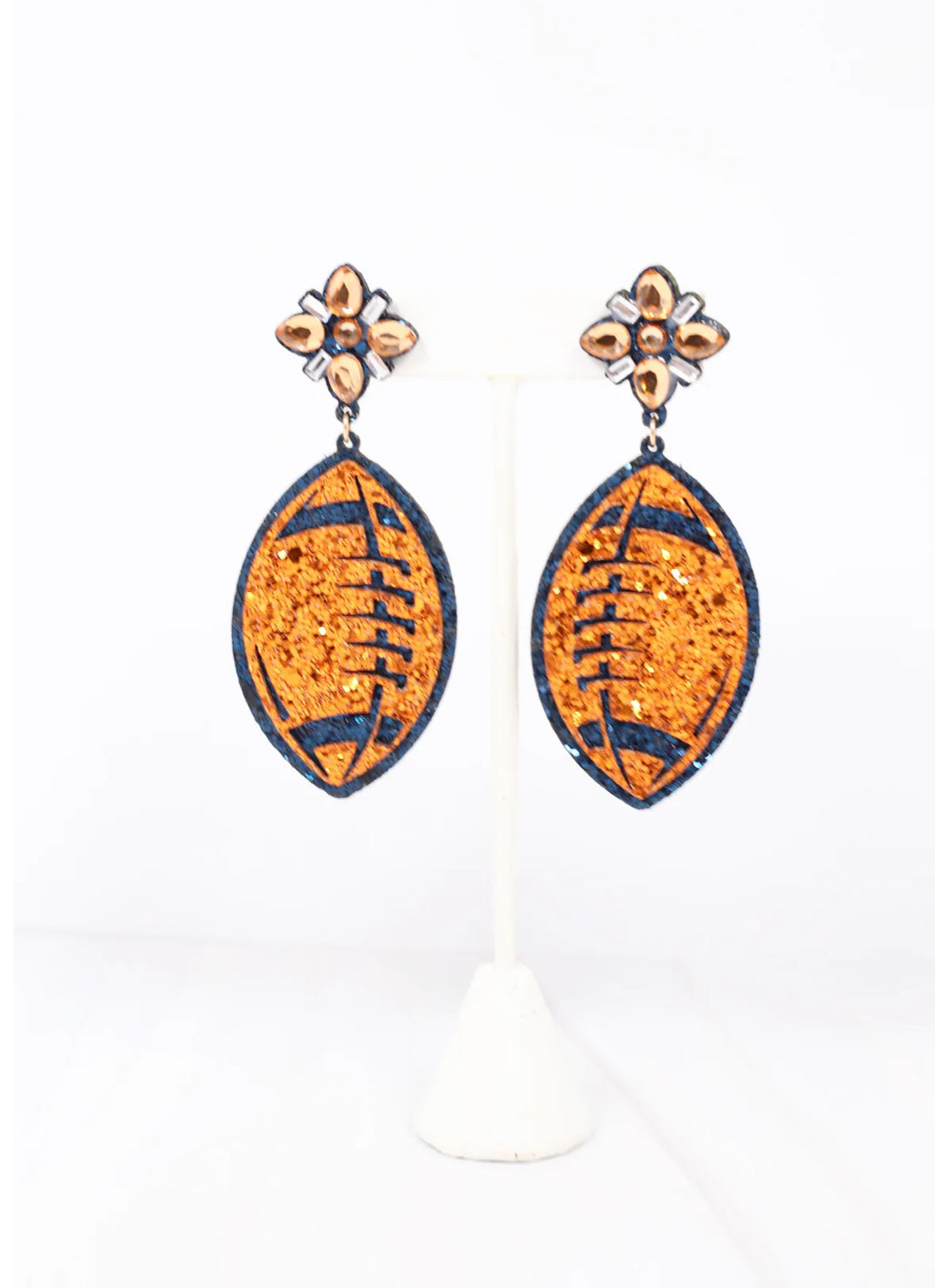 Glitter Football Earrings