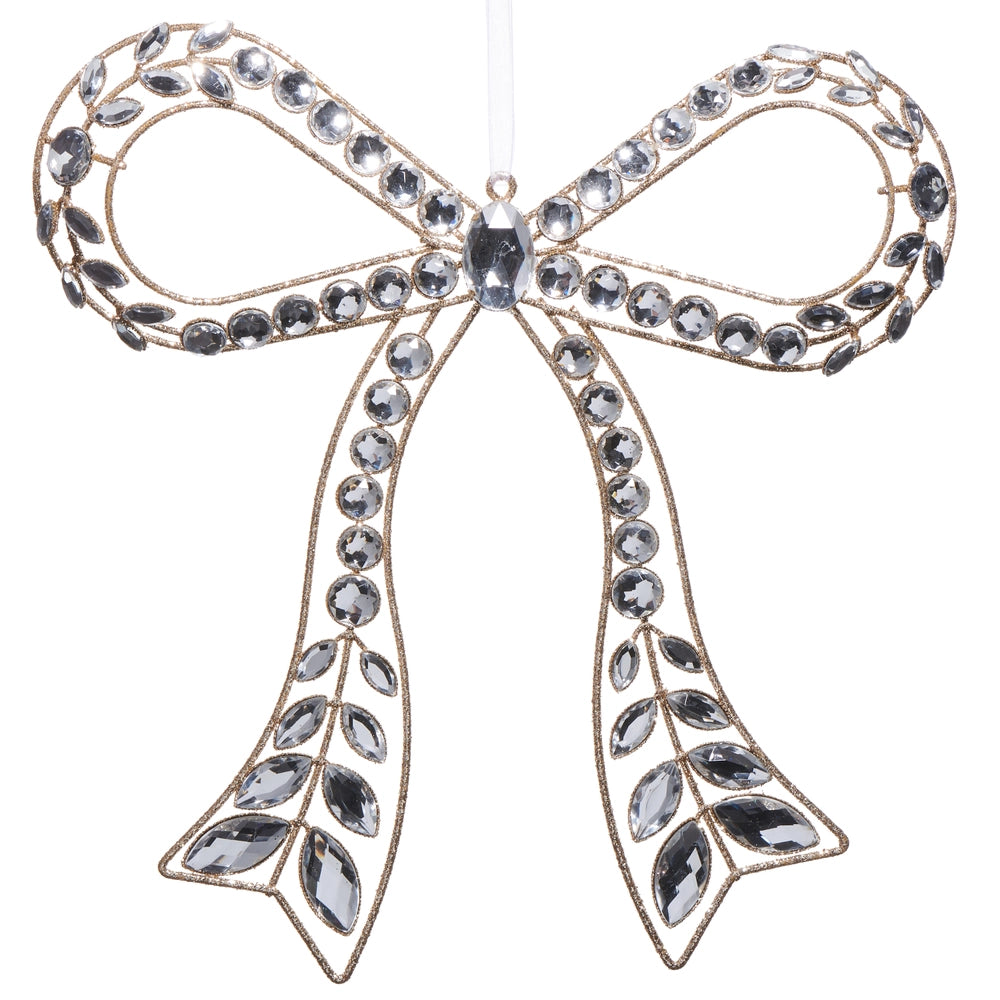 Clear Jeweled Bow Ornament