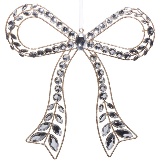 Clear Jeweled Bow Ornament