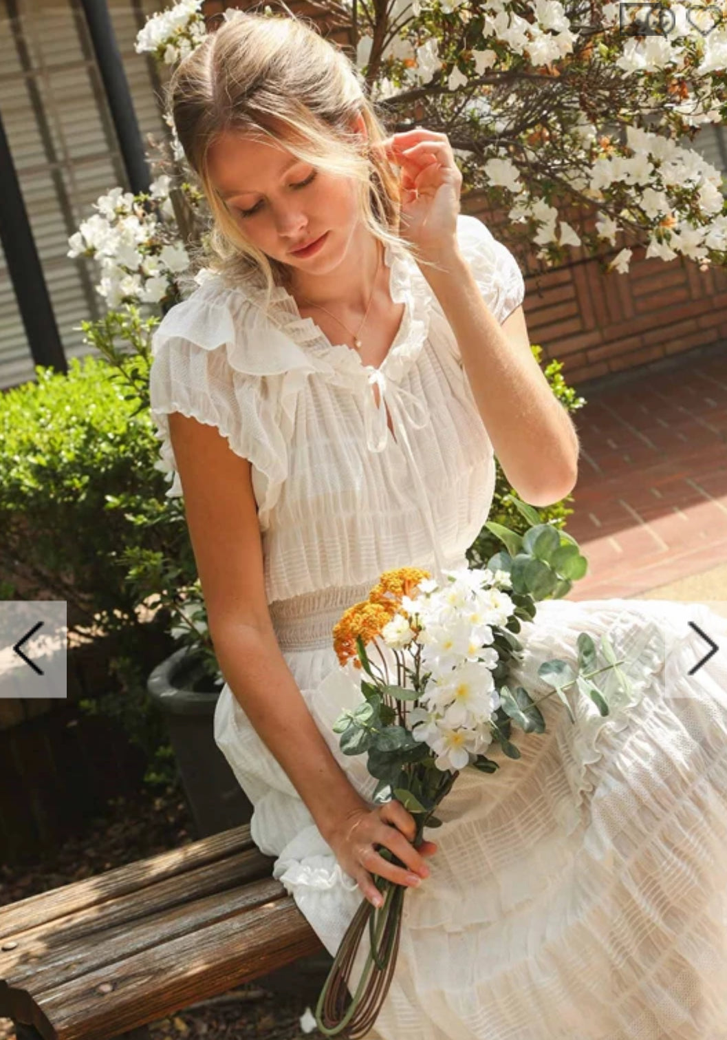 Maxi Dress With Flutter Sleeves