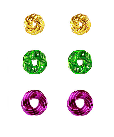 LoveKnot Mardi Gras Earring Studs