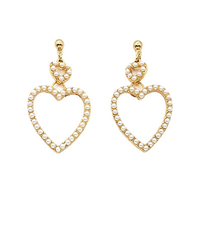 Heart Shape Studded Pearl Earring