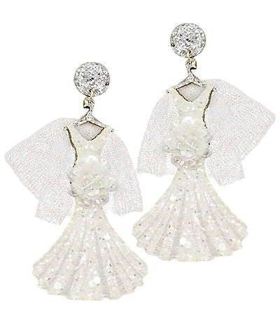 Wedding Dress Glitter Earrings