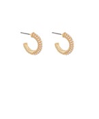 Beads Pearl & Textured Tube Hoop Earrings
