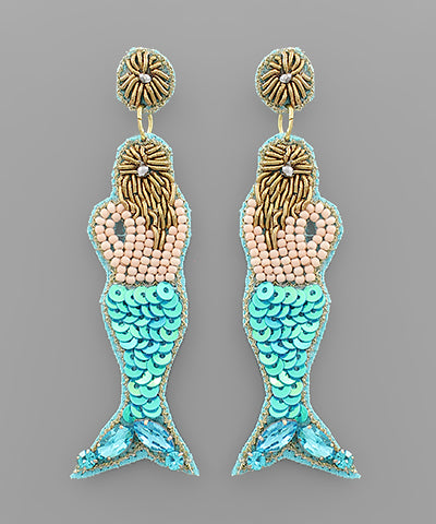 Mermaid Beaded Earrings