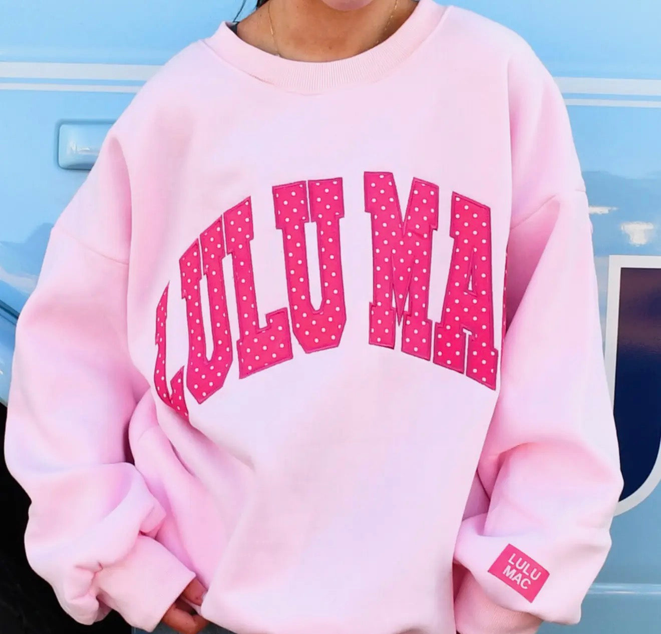 Lulu Mac Polka Dot Sweatshirt Light Pink/Hot Pink