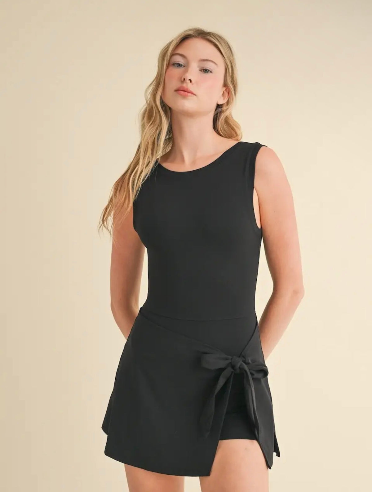 Tier Wrap Dress Black