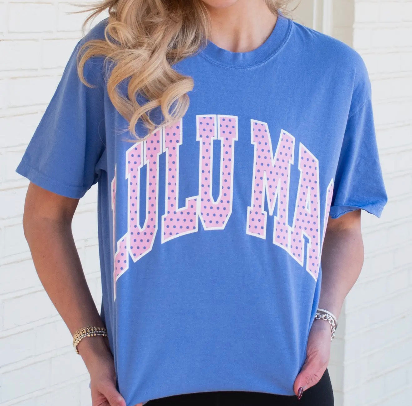 Lulu Mac Polka Dot Flo Blue Tee