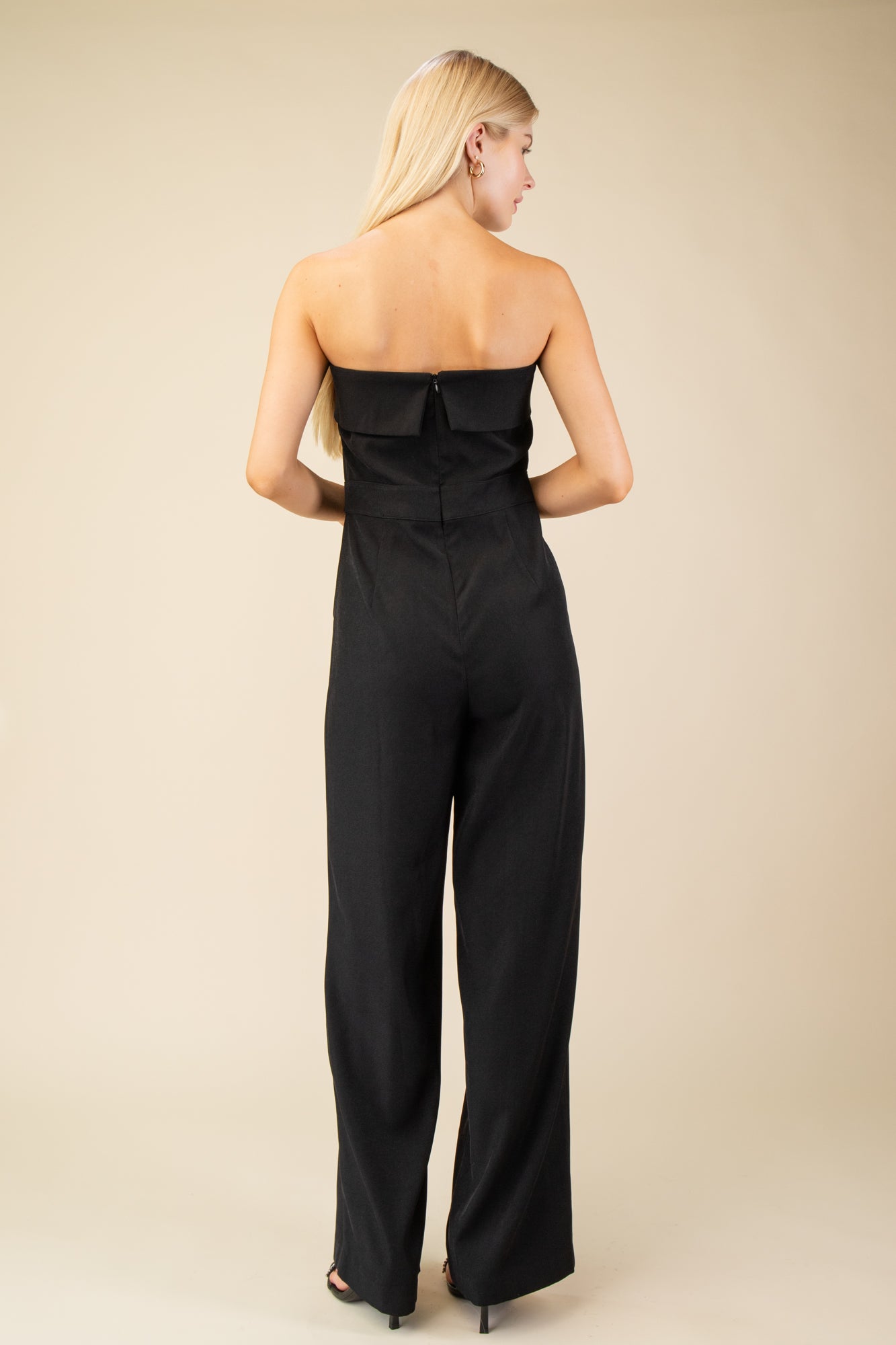 Zippered Wide Leg Jumpsuit