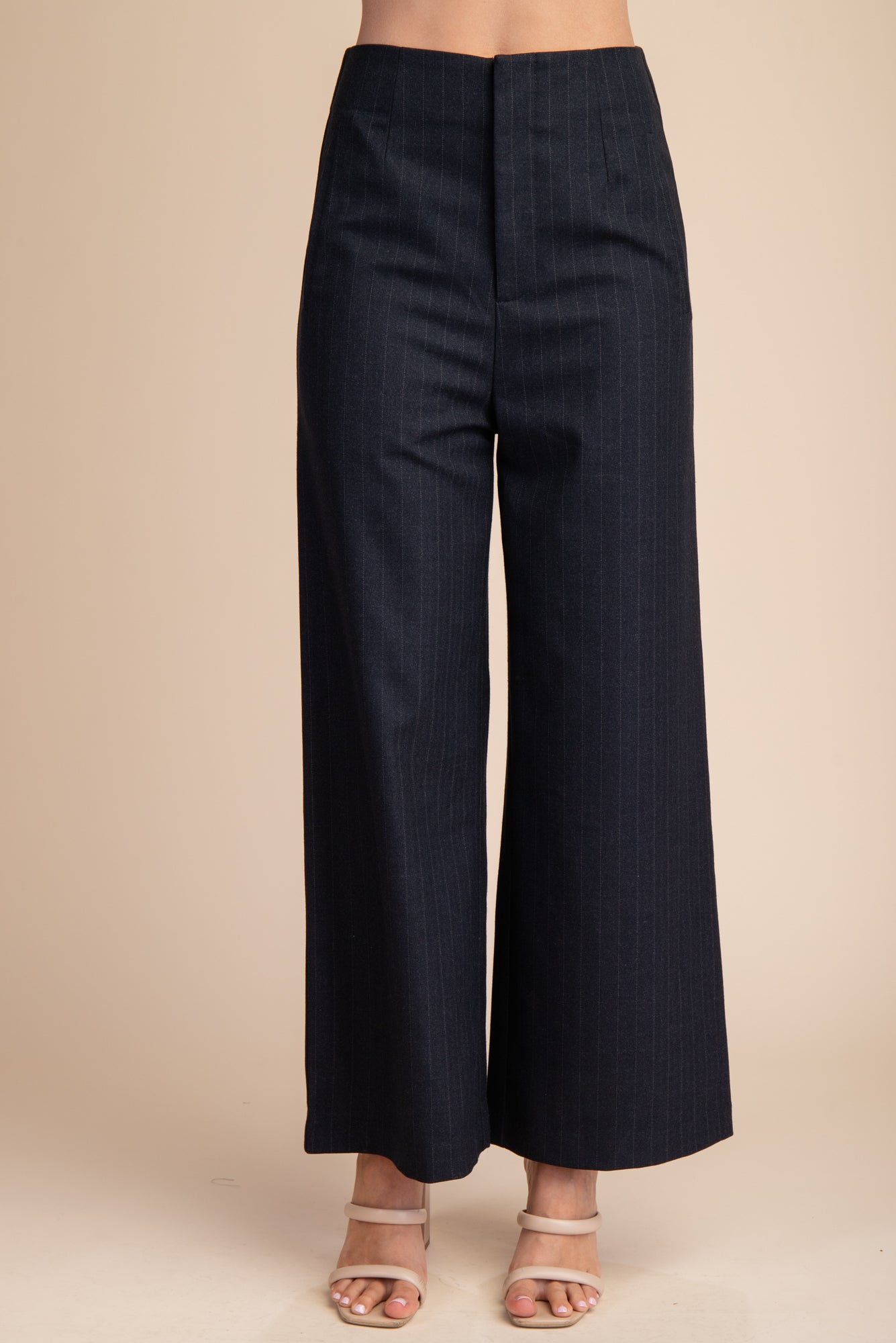 High Waist Side Pocket Stripe Pants