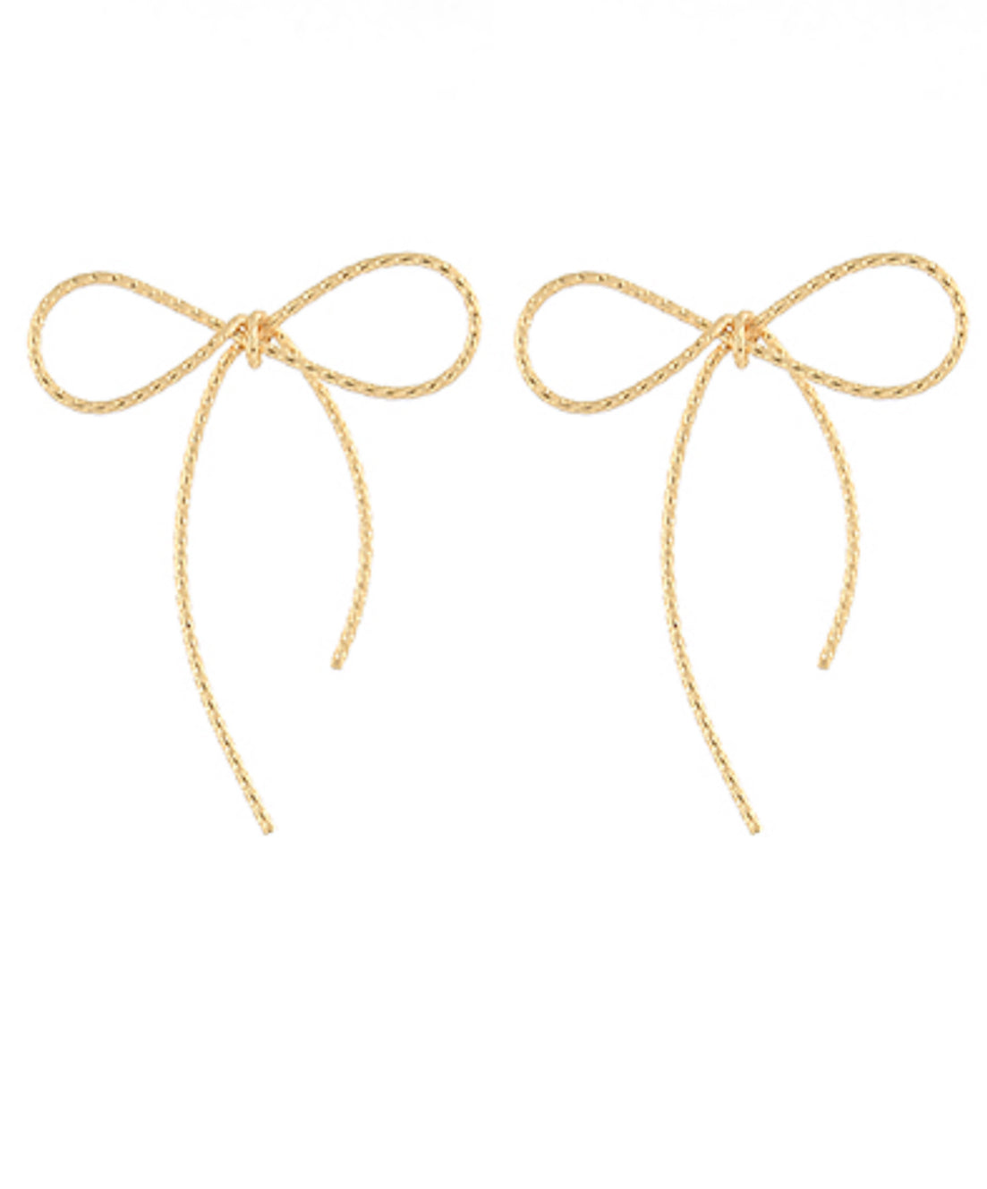 Textured Wire Bow Earrings