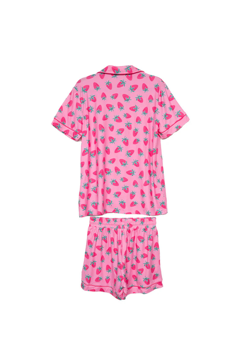 Pink Strawberry Pajama Set