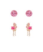 Flamingo Glitter 2 pc Set Earrings