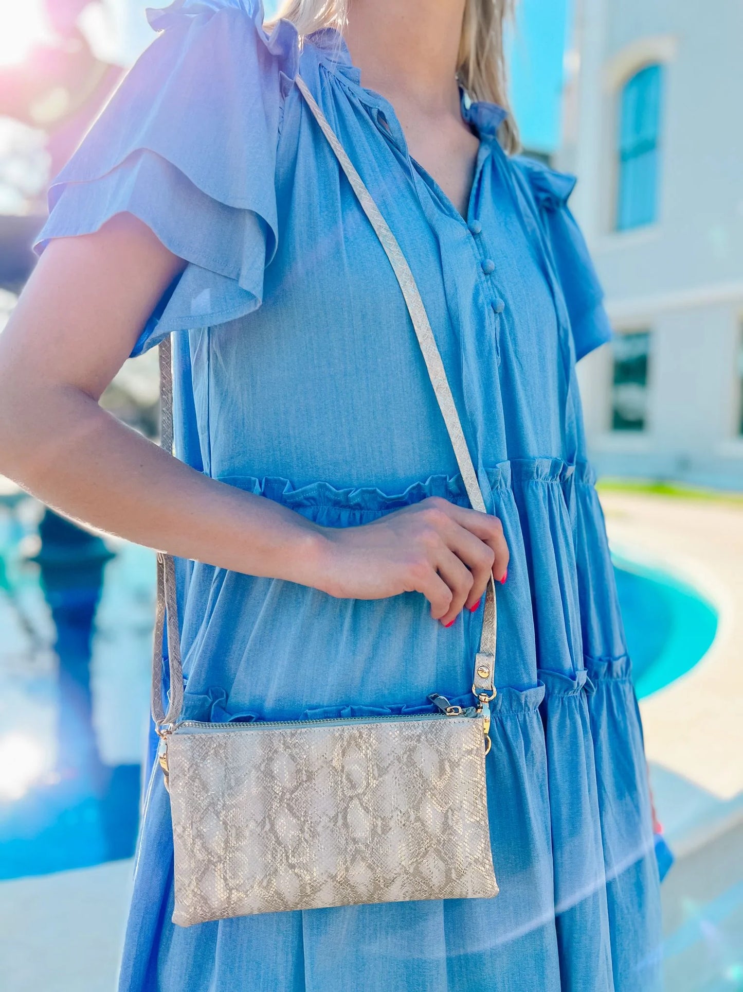 Liz Metallic Gold Crossbody Bag