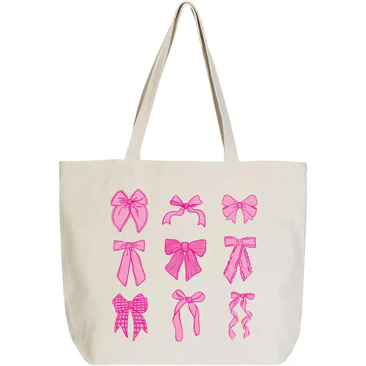 Bow Reusable Canvas Tote