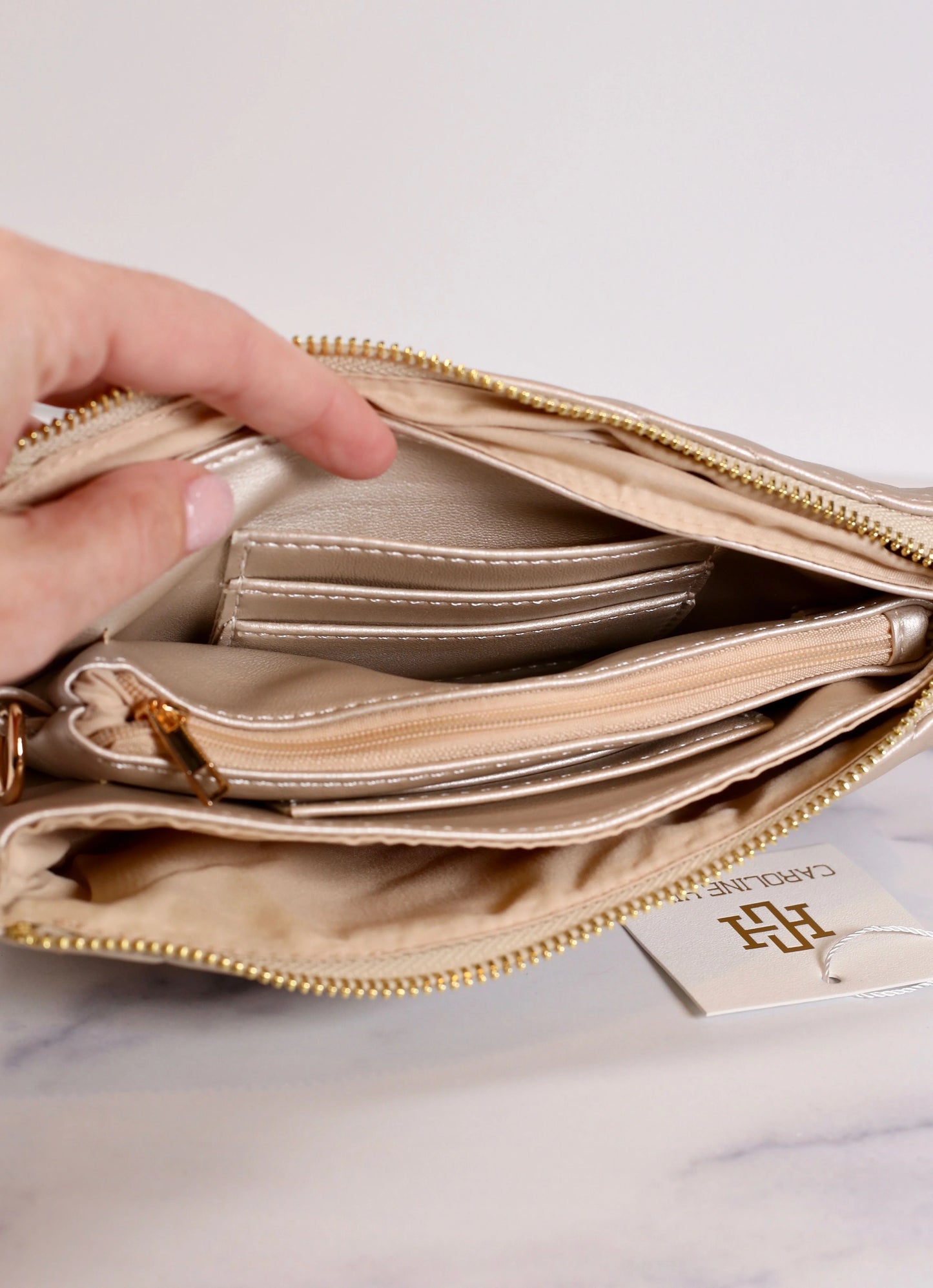 Liz Champagne Crossbody Bag
