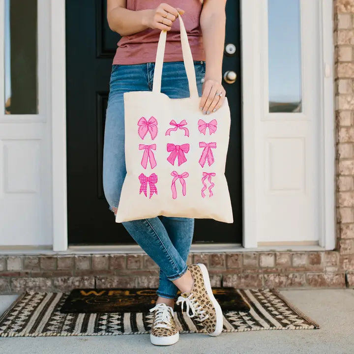 Bow Reusable Canvas Tote