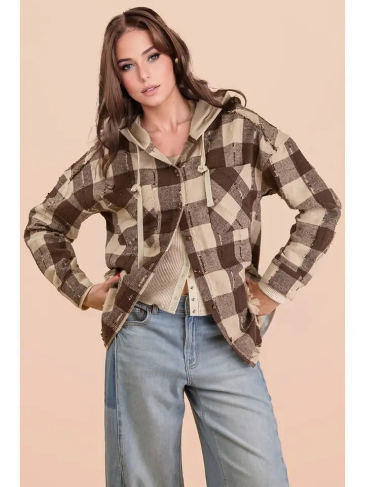 Canyon Plaid Flannel Hooded Jacket