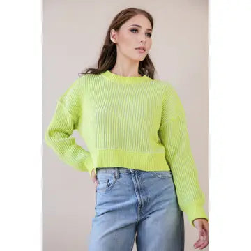 Cropped stripe sweater