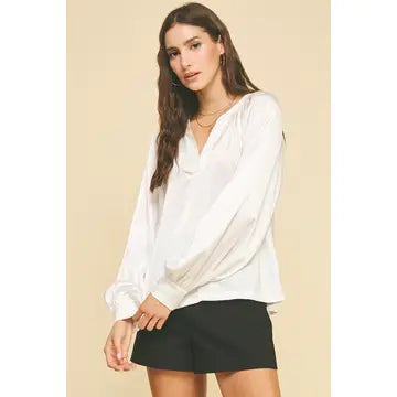 V-Neck Woven Blouse Top