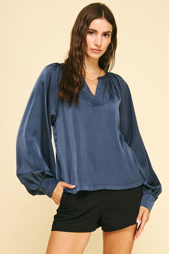 V-Neck Woven Blouse Top