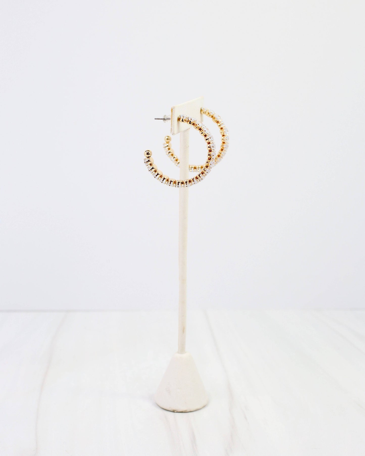 Holdenville Crystal Hoop Earring Gold