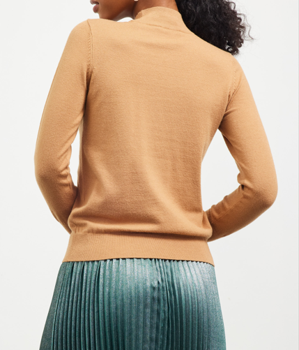 Mock Neck Button Sweater