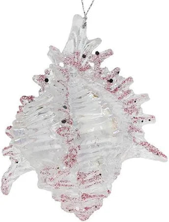 Glitter Shell Glass Ornament