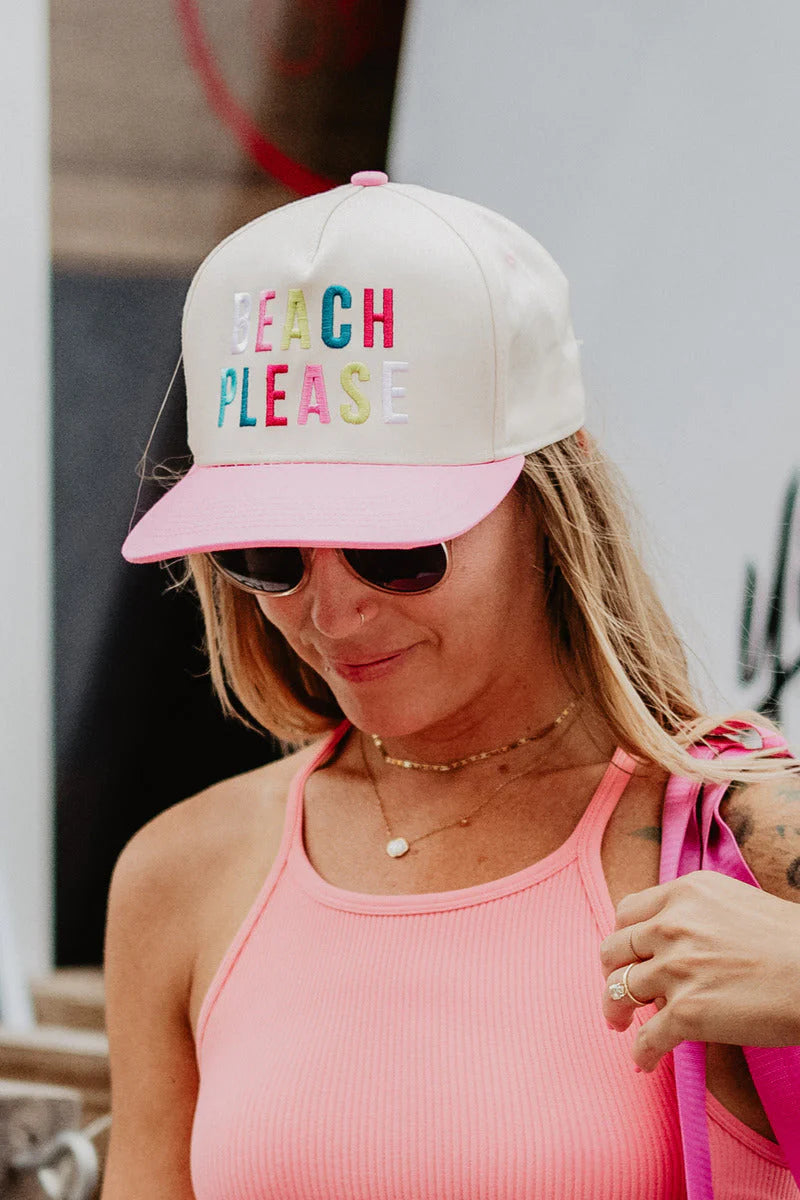 Beach Please Two-Toned Vintage Hat