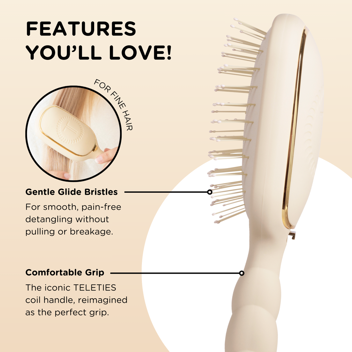 Detangler Brush |Tan| Fine