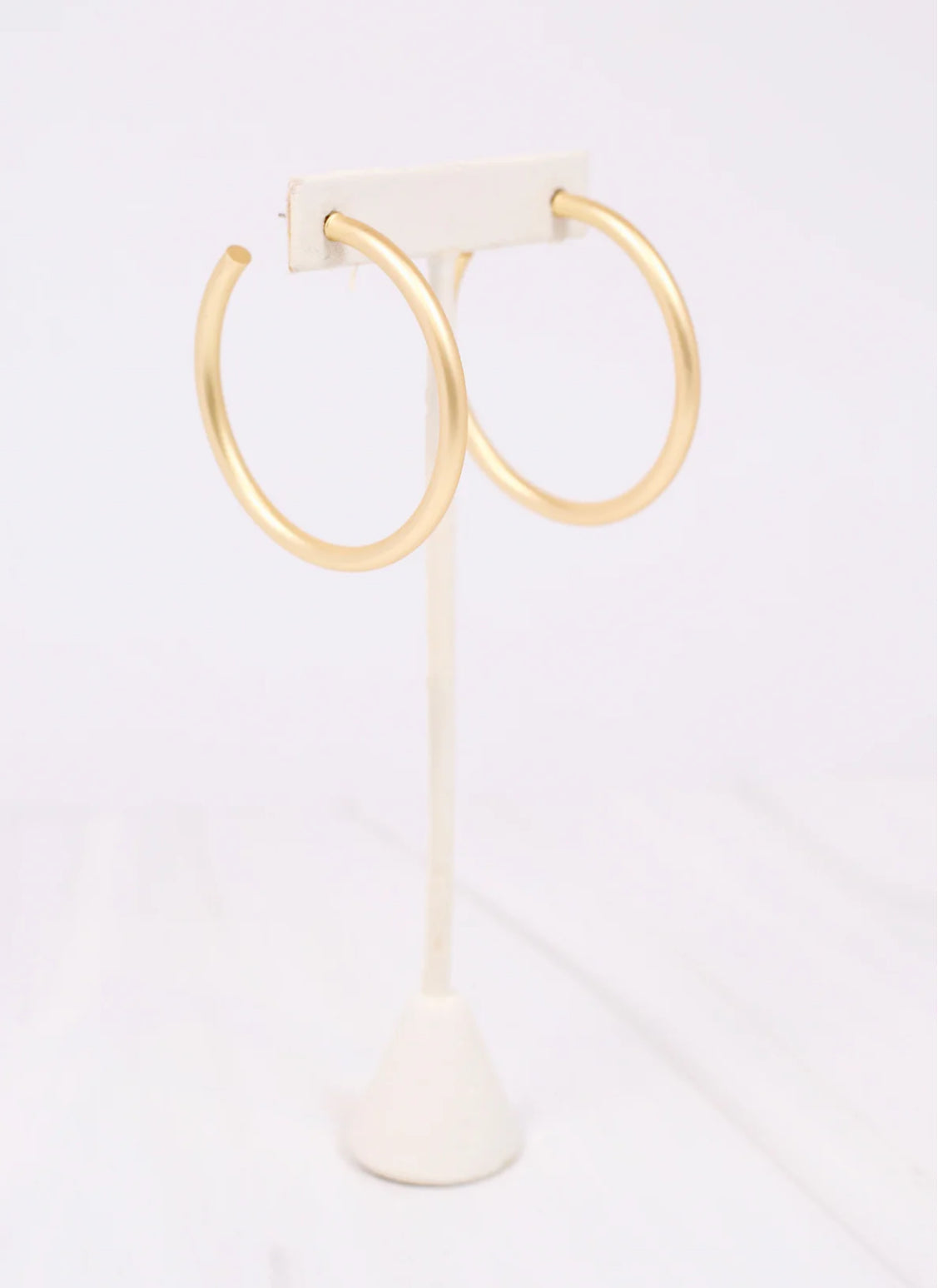 Arden Satin Matte Hoop Earring