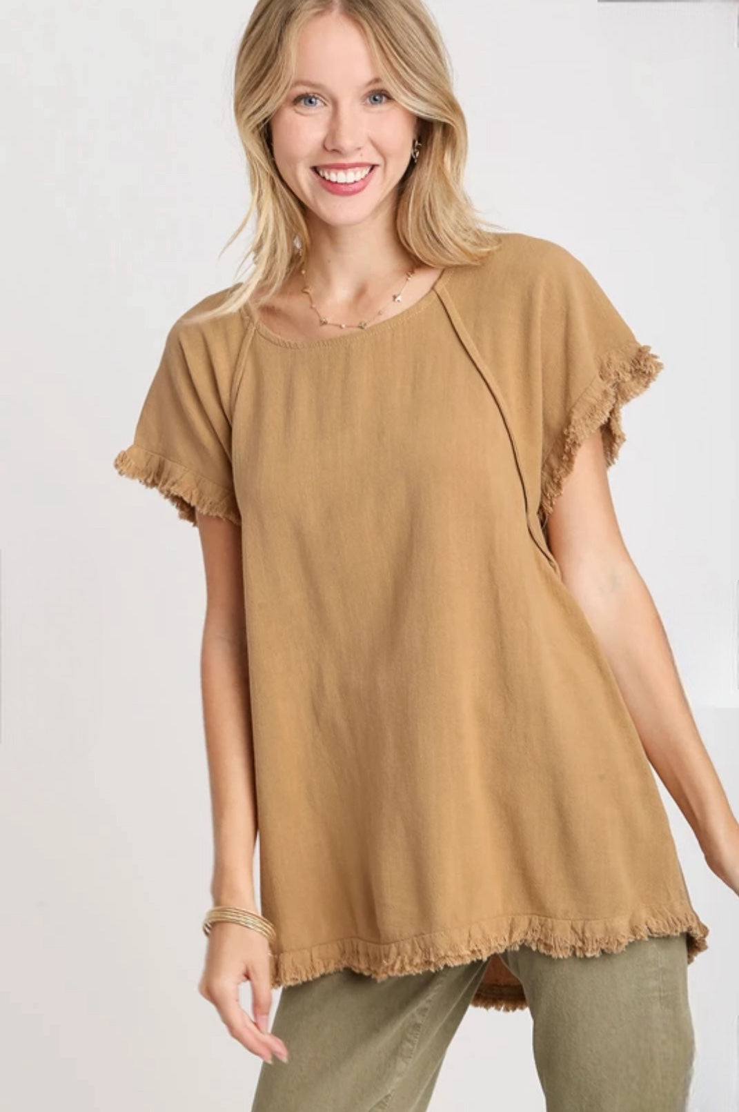 Linen Short Sleeve Top