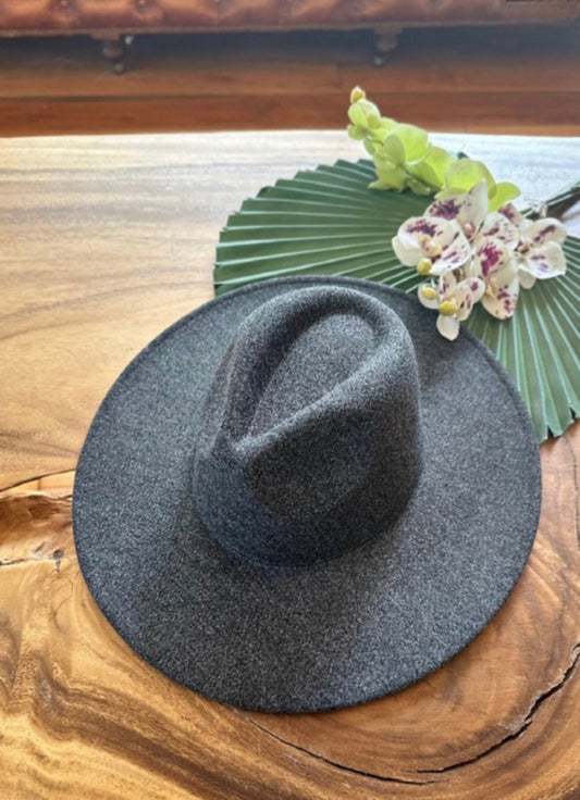 Vegan Felt Panama Hat Charcoal
