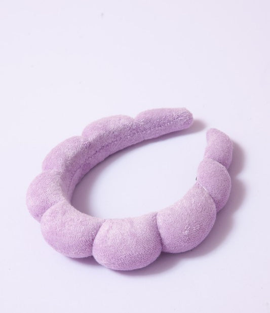 Lavender Spa Sponge Terry Scalloped Headband