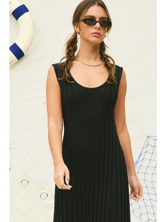 Ribbed Knit Sleeveless Dress