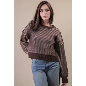 Cropped stripe sweater