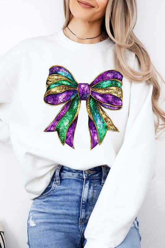 Mardi Gras Bow Sweatshirt