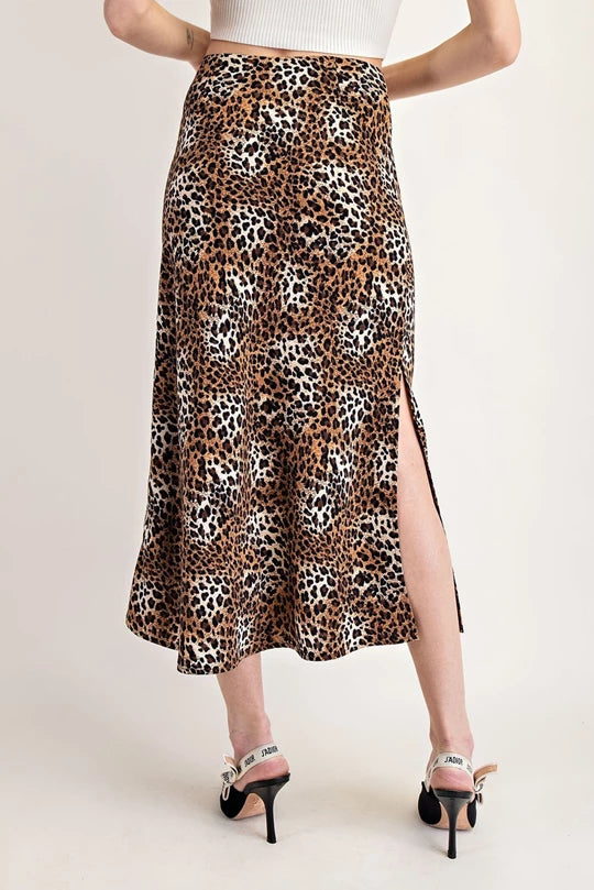 Cheetah Printed Midi Skirt