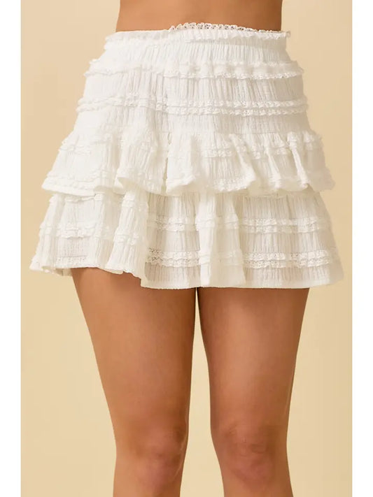 Sugar Lace Tiered Mini Skort