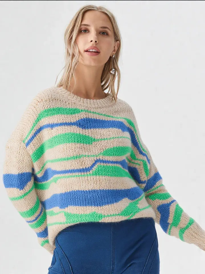 Coastal Wave Stripe Sweater