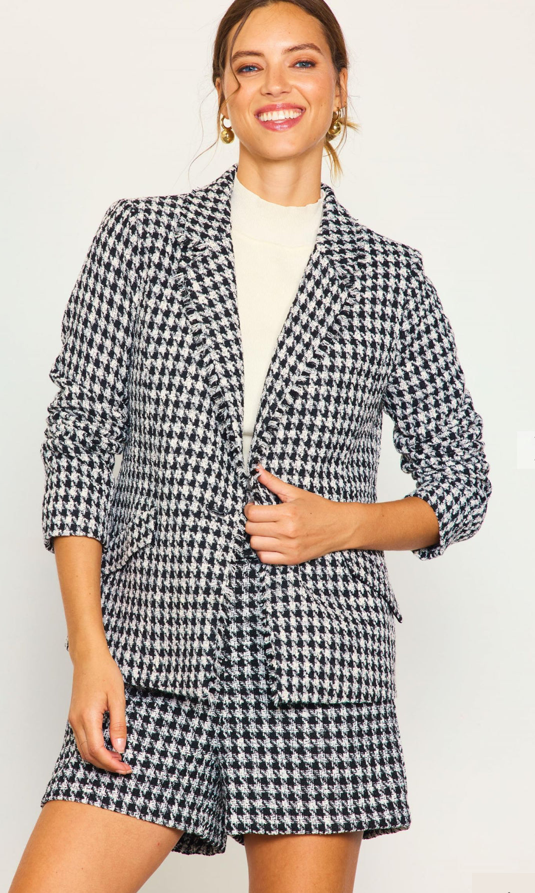 Houndstooth Blazer Jacket