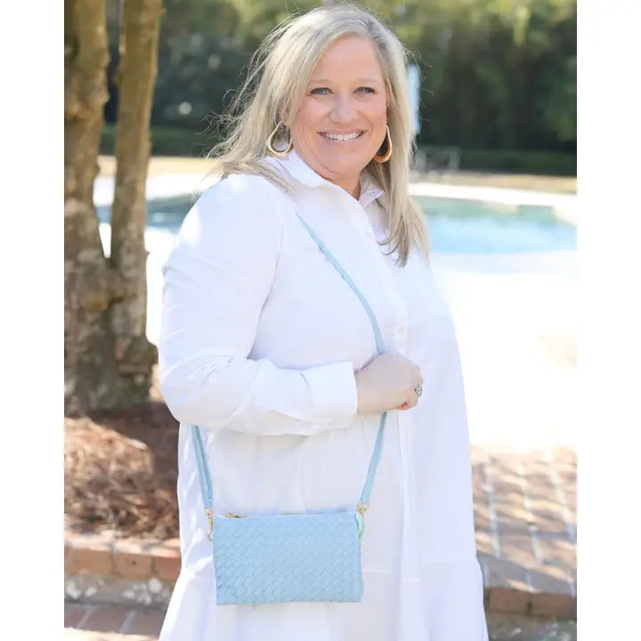 Liz Crossbody Bag Woven Blue