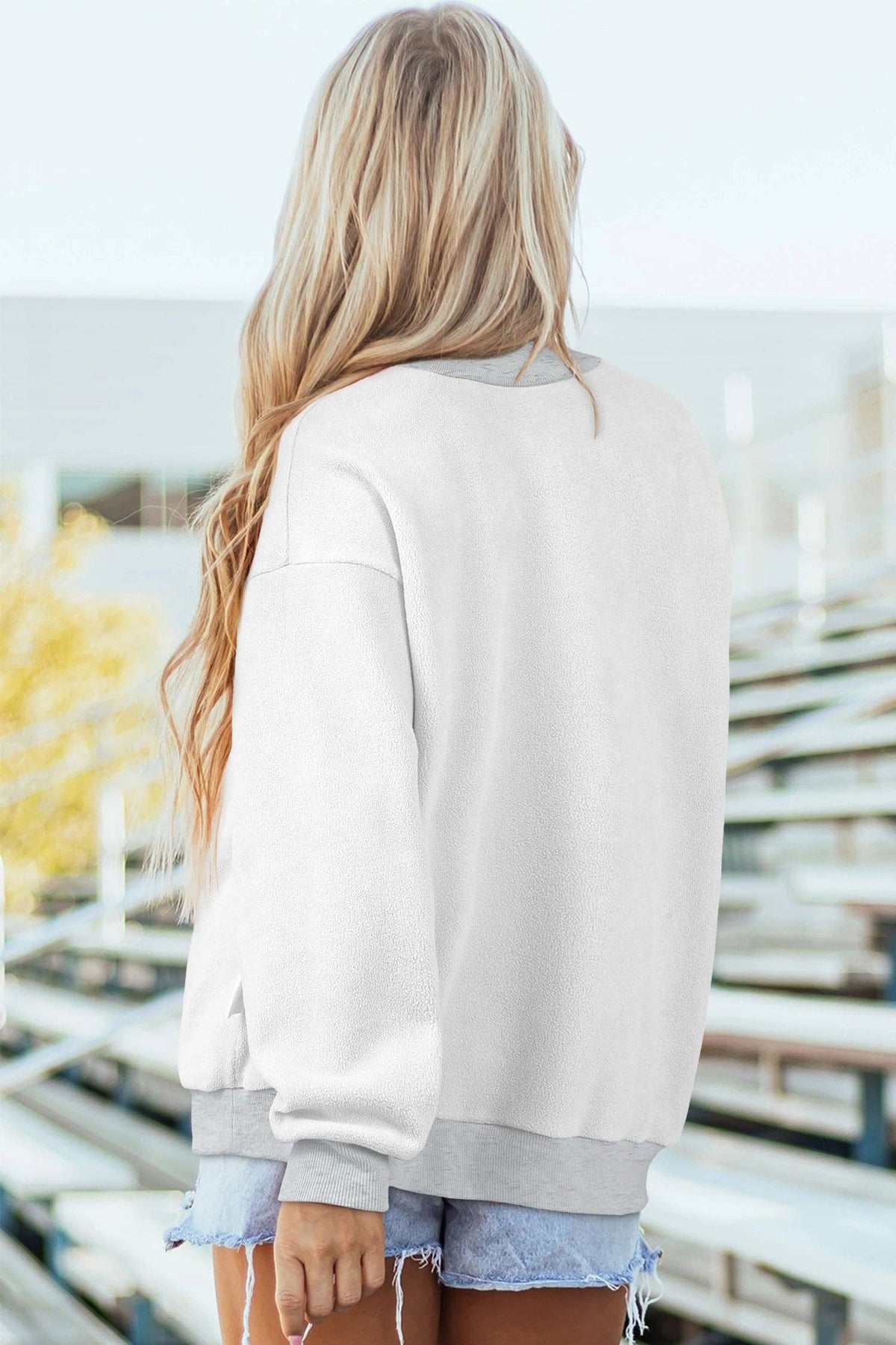Light Grey AU/ TIGERS Reversible Printed Mock Neck Sweatshirt
