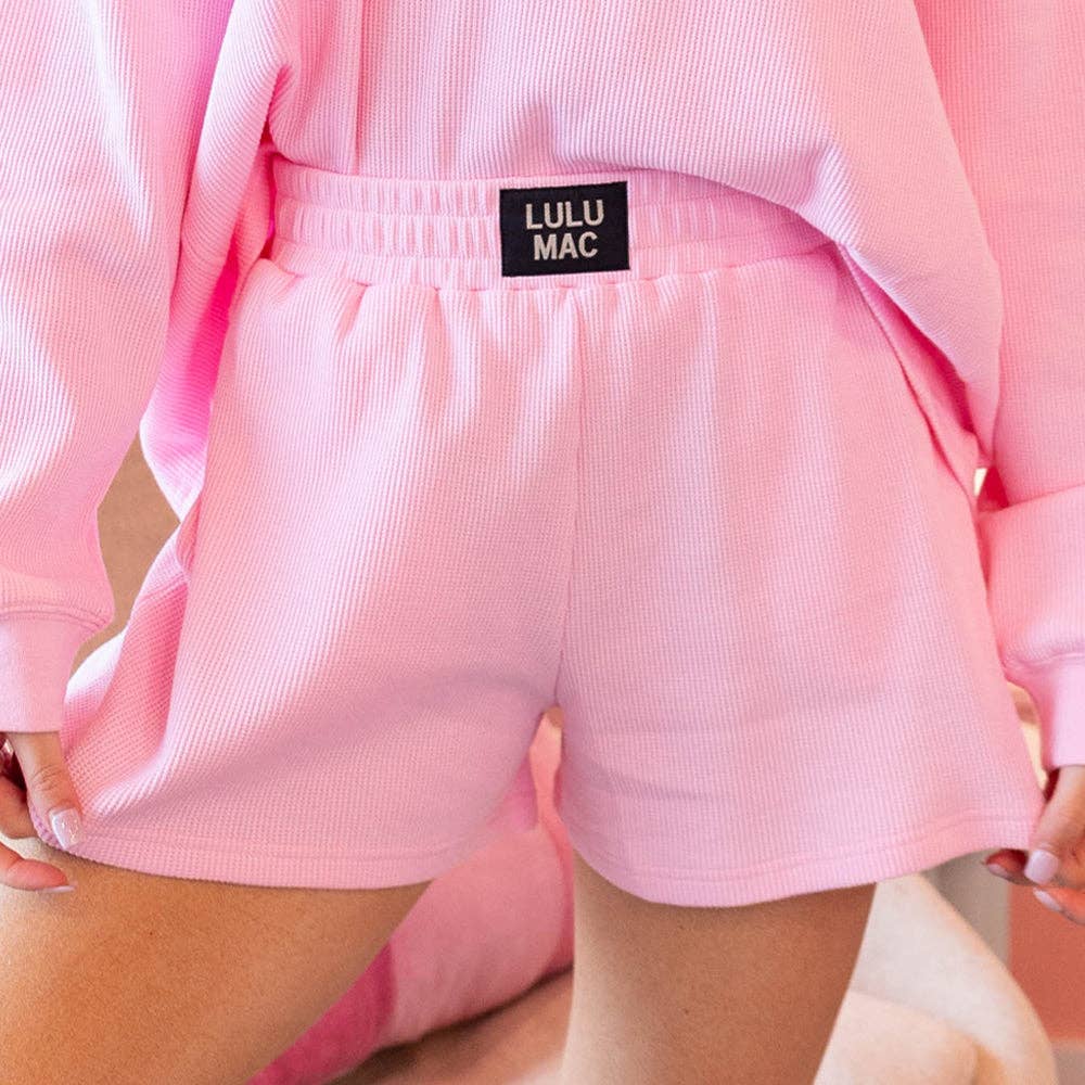 Lulu Mac WAFFLE SHORT LIGHT PINK