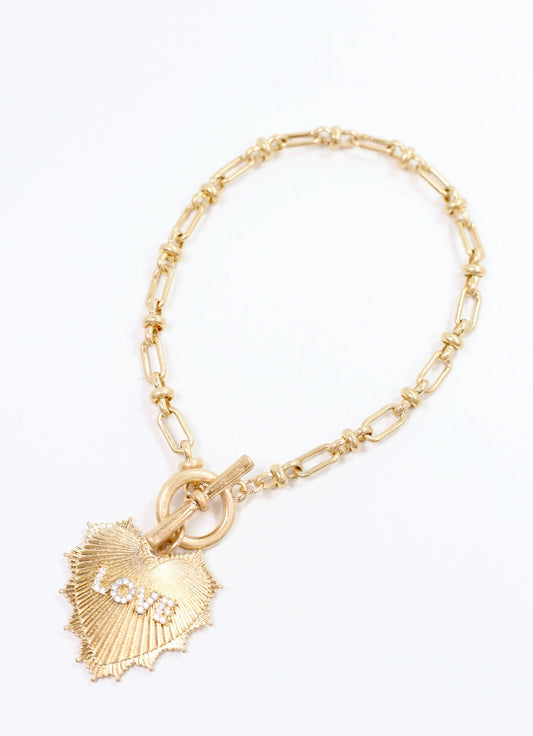 Bishop Heart Charm Bracelet